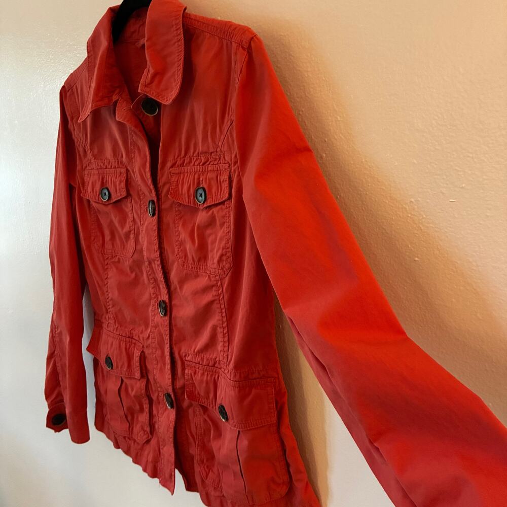 Eddie Bauer Women's Utility Jacket Small Paprika Orange Cotton Casual Stylish - Picture 7 of 10
